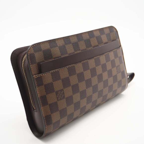 LOUIS VUITTON Monogram Saint Louis N51993 Second Bag, Brown Coated Canvas and...